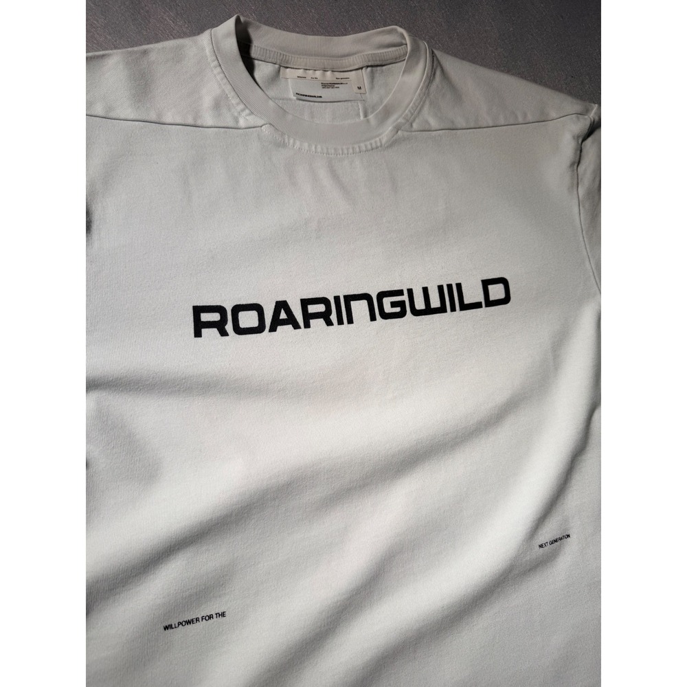 Roaringwild Logo Graphic T-Shirt Mens Medium White Streetwear Short Sleeve Tee - Picture 2 of 8